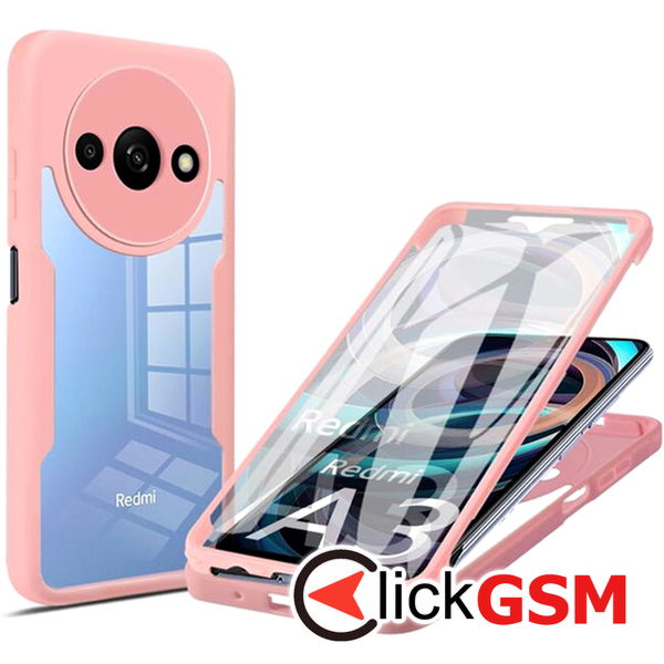 Techsuit - ColorVerse 360 Series + Screen Protector - Xiaomi Redmi A3 / Redmi A3x - Pink