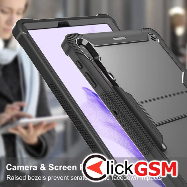 Techsuit - Rugged TabShell + Screen Protector - Samsung Galaxy Tab S7 Plus / S8 Plus - Rose Gold