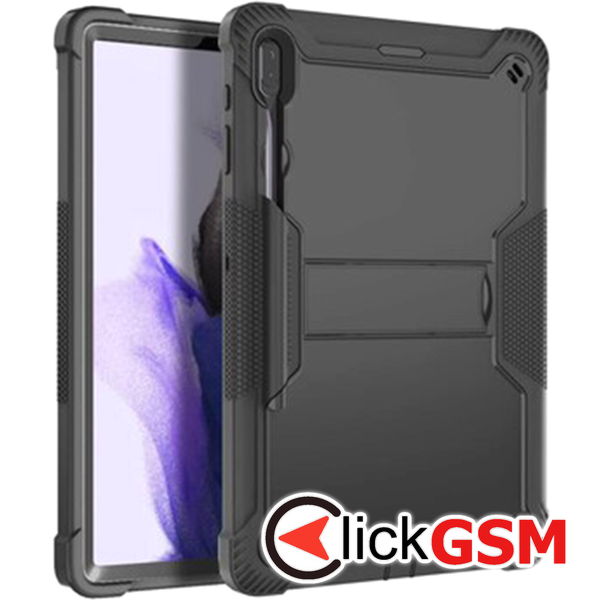Techsuit - Rugged TabShell + Screen Protector - Samsung Galaxy Tab S7 FE - Black