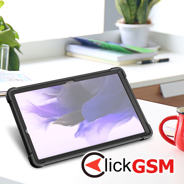 Techsuit - Rugged TabShell + Screen Protector - Samsung Galaxy Tab S7 FE - Black