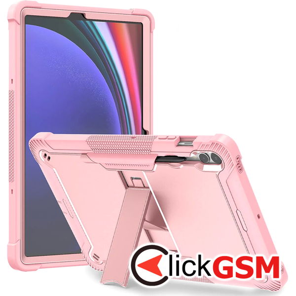 Techsuit - Rugged TabShell + Screen Protector - Samsung Galaxy Tab S9 Plus / S10 Plus / S9 FE Plus / S10 FE Plus - Rose Gold