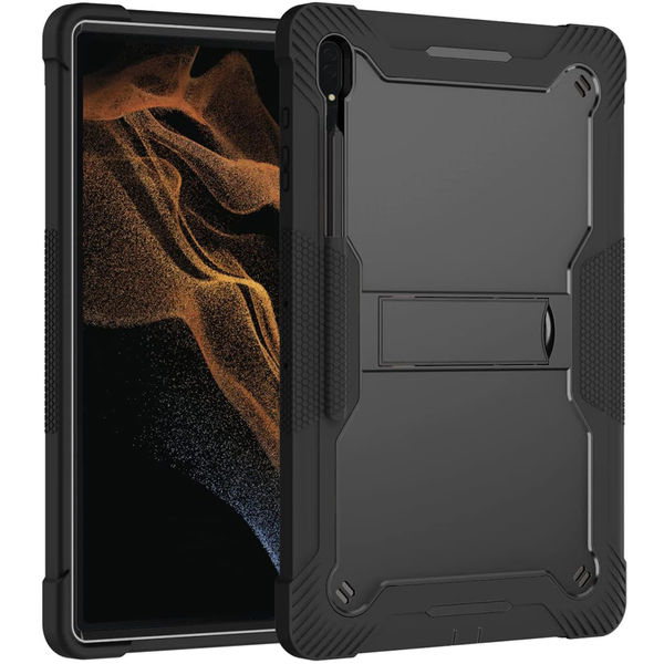 Techsuit - Rugged TabShell + Screen Protector - Samsung Galaxy Tab S8 Ultra / S9 Ultra / S10 Ultra - Black