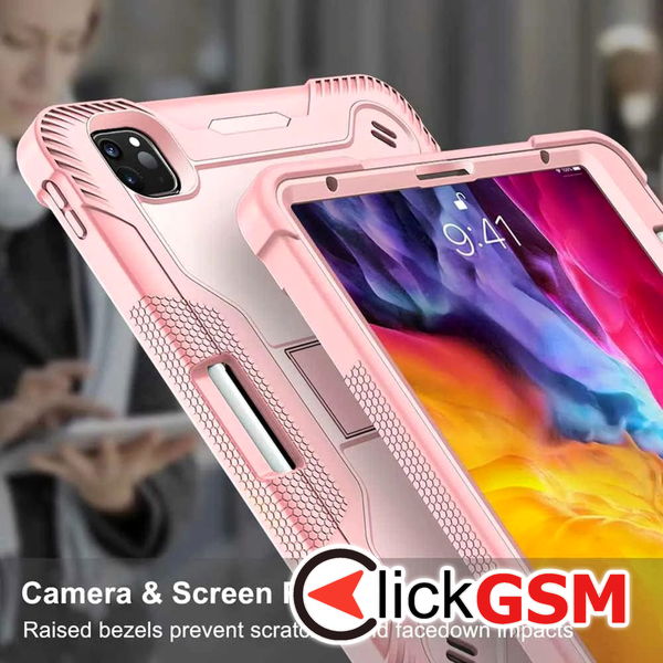 Techsuit - Rugged TabShell + Screen Protector - iPad Air 4 (2020)/Air 5 (2022)/iPad Pro 11 (2018/2020/2021/2022) - Rose Gold