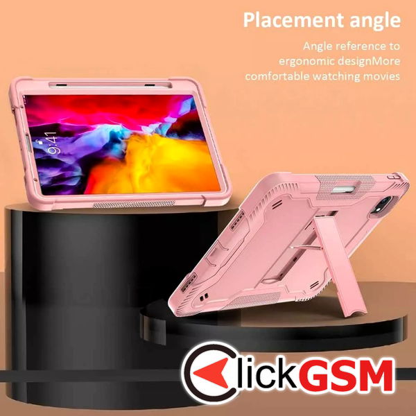 Techsuit - Rugged TabShell + Screen Protector - iPad Air 4 (2020)/Air 5 (2022)/iPad Pro 11 (2018/2020/2021/2022) - Rose Gold