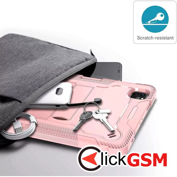 Techsuit - Rugged TabShell + Screen Protector - iPad Air 4 (2020)/Air 5 (2022)/iPad Pro 11 (2018/2020/2021/2022) - Rose Gold