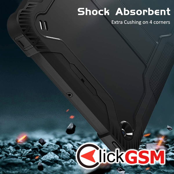 Techsuit - Rugged TabShell + Screen Protector - iPad 9.7 (2017 / 2018) - Black