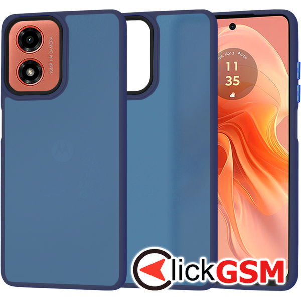 Techsuit - HaloFrost Series - Motorola Moto G04 / Moto G04s / Moto G24 / Moto E14 - Deep Blue