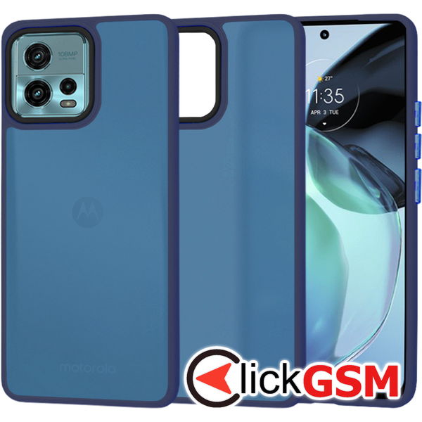Techsuit - HaloFrost Series - Motorola Moto G72 - Deep Blue