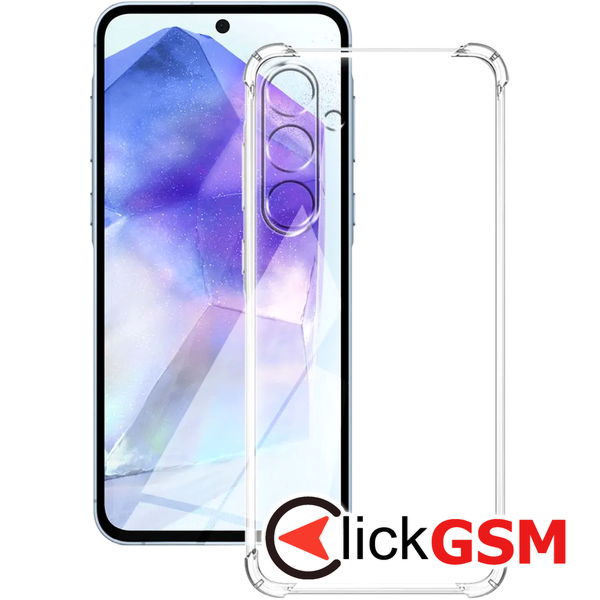 Techsuit - Shockproof Clear Silicone - Samsung Galaxy M55 - Clear