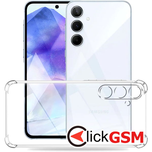 Techsuit - Shockproof Clear Silicone - Samsung Galaxy M55 - Clear