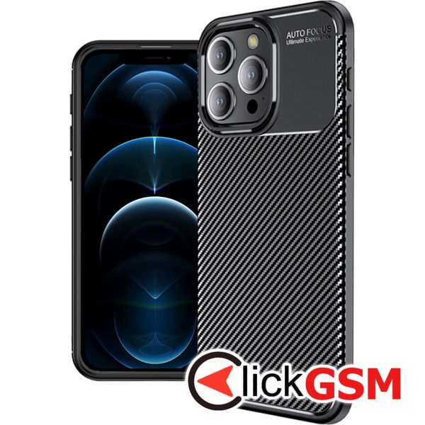 Techsuit - CarbonFiber - iPhone 12 Pro Max - Black