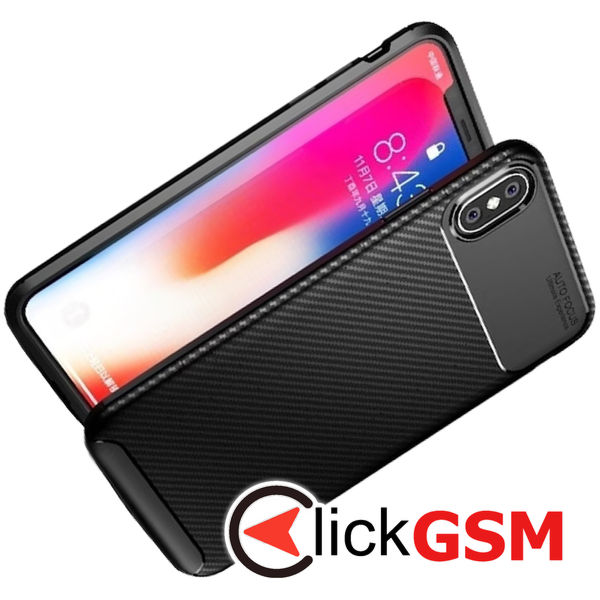 Techsuit - CarbonFiber - iPhone X, iPhone 10 / iPhone XS - Black