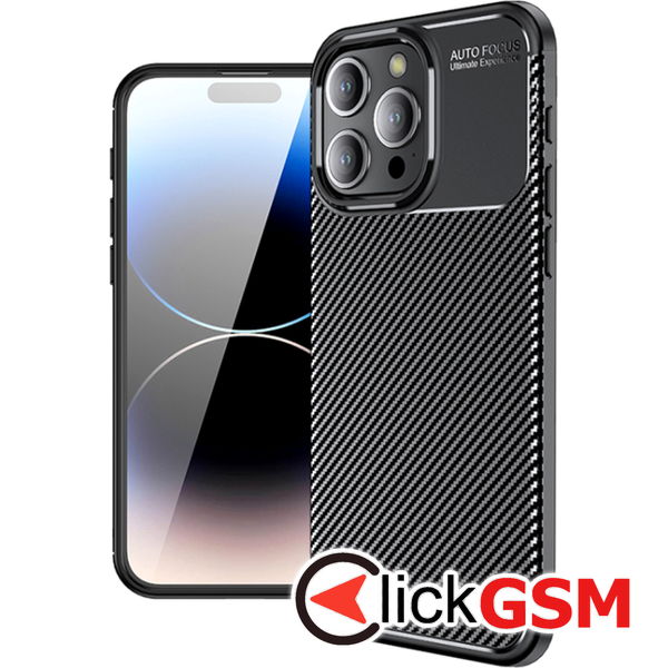 Techsuit - CarbonFiber - iPhone 15 Pro Max - Black