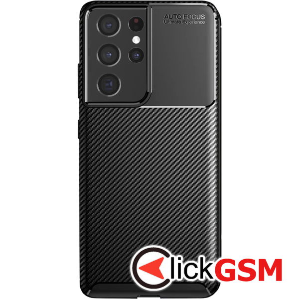 Techsuit - CarbonFiber - Samsung Galaxy S21 Ultra 5G - Black