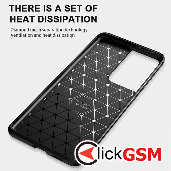 Techsuit - CarbonFiber - Samsung Galaxy S21 Ultra 5G - Black