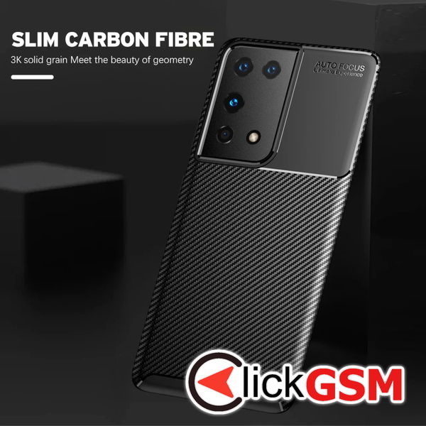 Techsuit - CarbonFiber - Samsung Galaxy S21 Ultra 5G - Black