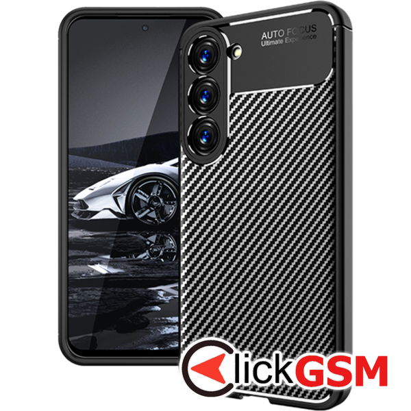 Techsuit - CarbonFiber - Samsung Galaxy S23 - Black
