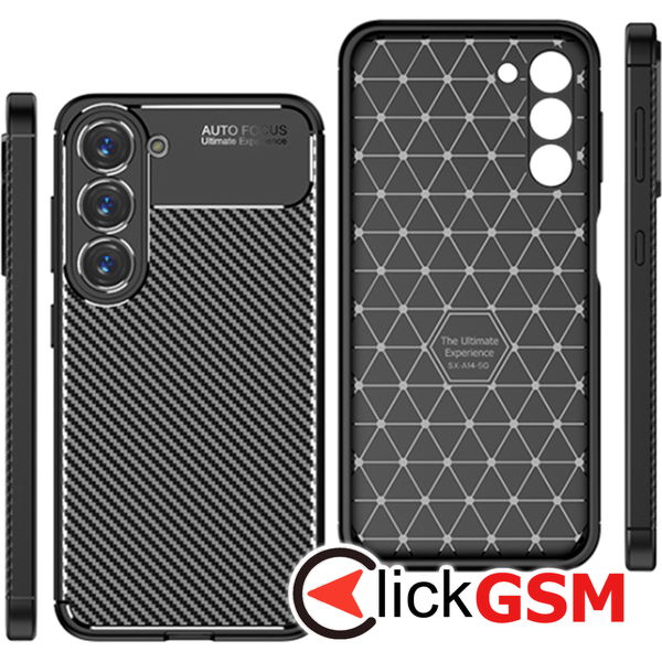 Techsuit - CarbonFiber - Samsung Galaxy S23 - Black
