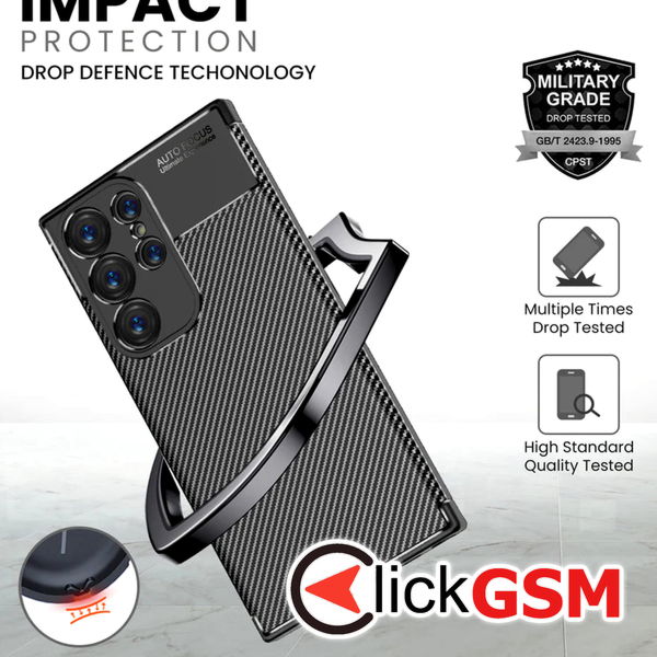 Techsuit - CarbonFiber - Samsung Galaxy S24 Ultra - Black