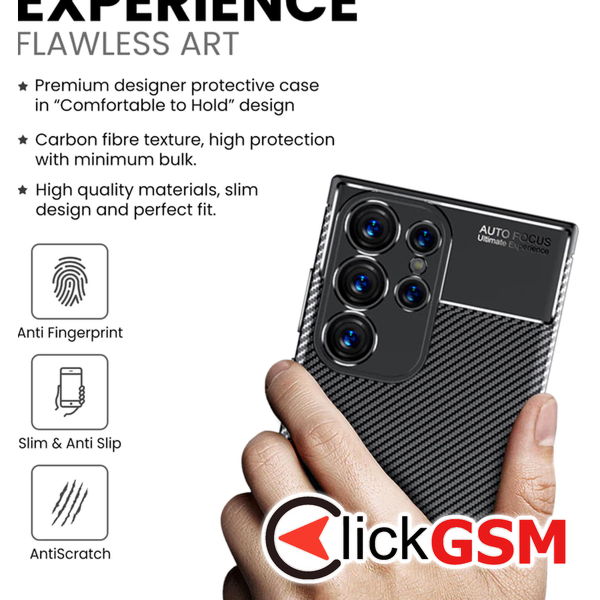 Techsuit - CarbonFiber - Samsung Galaxy S24 Ultra - Black