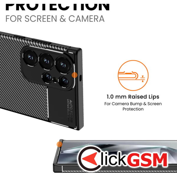 Techsuit - CarbonFiber - Samsung Galaxy S24 Ultra - Black