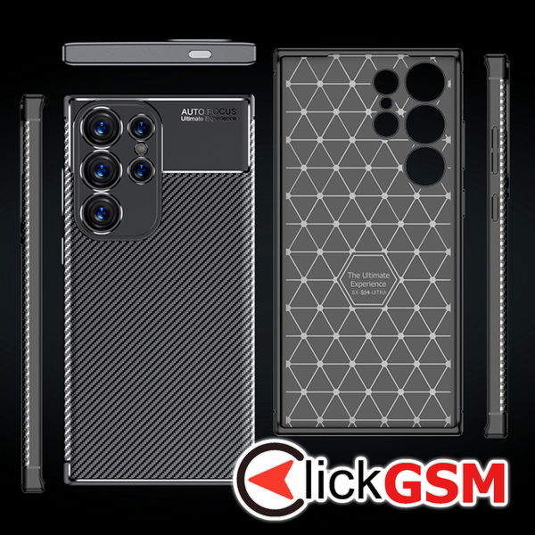 Techsuit - CarbonFiber - Samsung Galaxy S24 Ultra - Black
