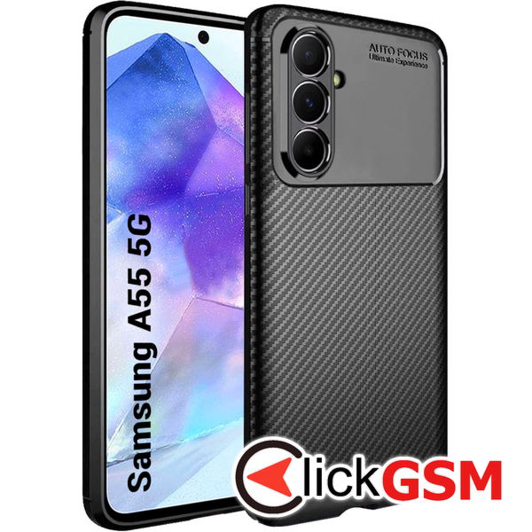Techsuit - CarbonFiber - Samsung Galaxy A55 5G - Black