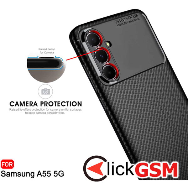 Techsuit - CarbonFiber - Samsung Galaxy A55 5G - Black