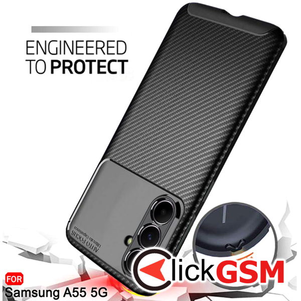 Techsuit - CarbonFiber - Samsung Galaxy A55 5G - Black