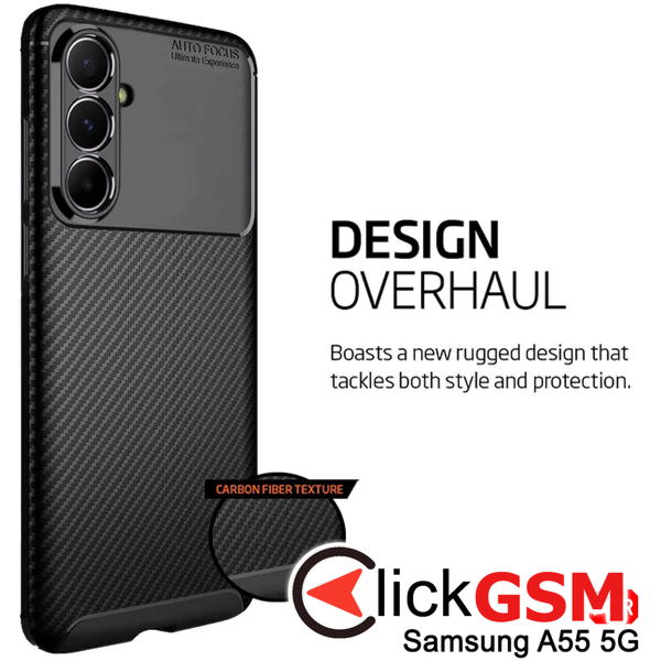 Techsuit - CarbonFiber - Samsung Galaxy A55 5G - Black
