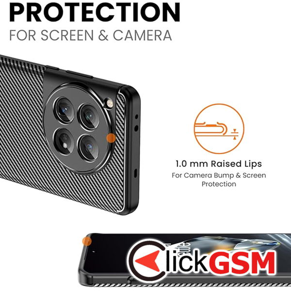 Techsuit - CarbonFiber - OnePlus 12 - Black