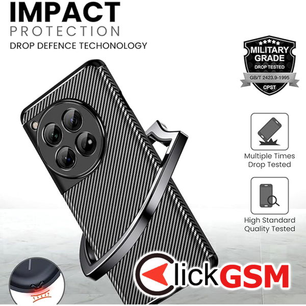 Techsuit - CarbonFiber - OnePlus 12 - Black