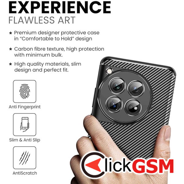 Techsuit - CarbonFiber - OnePlus 12 - Black