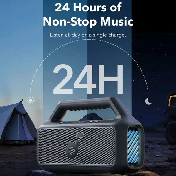 Anker - Wireless Speaker Soundcore Boom 2 (A3138011) - Bluetooth 5.3, RGB Lights, IPX7, BassUp - Black