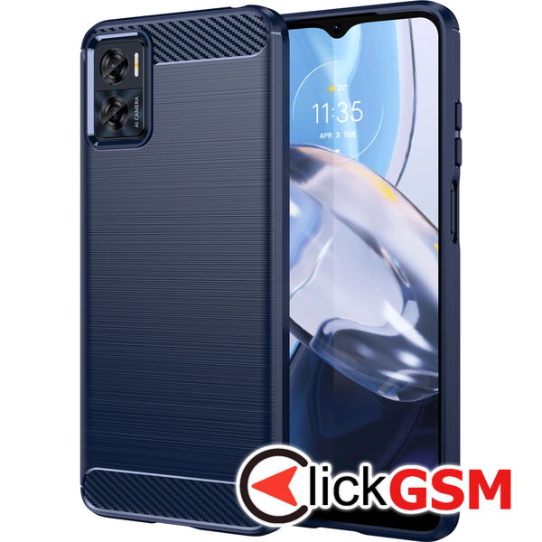 Techsuit - Carbon Silicone - Motorola Moto E22 / Moto E22i - Blue