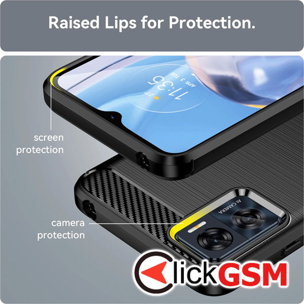 Techsuit - Carbon Silicone - Motorola Moto E22 / Moto E22i - Blue