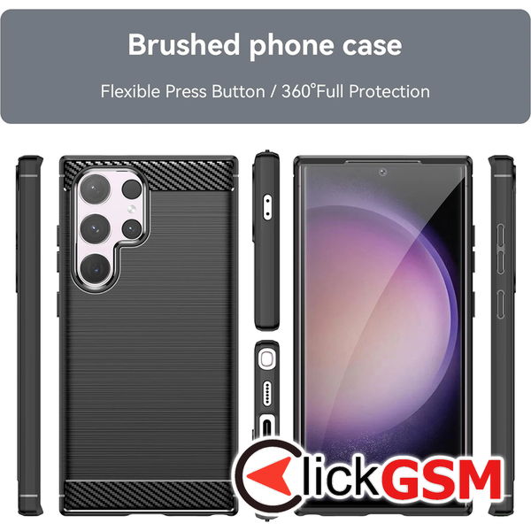 Techsuit - Carbon Silicone - Samsung Galaxy S23 Ultra - Blue