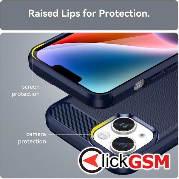 Techsuit - Carbon Silicone - iPhone 15 Plus - Blue