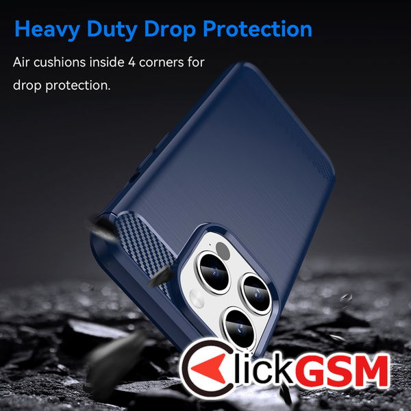 Techsuit - Carbon Silicone - iPhone 15 Pro Max - Blue