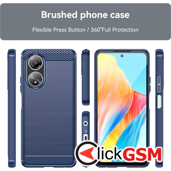 Techsuit - Carbon Silicone - Oppo A58 4G - Blue