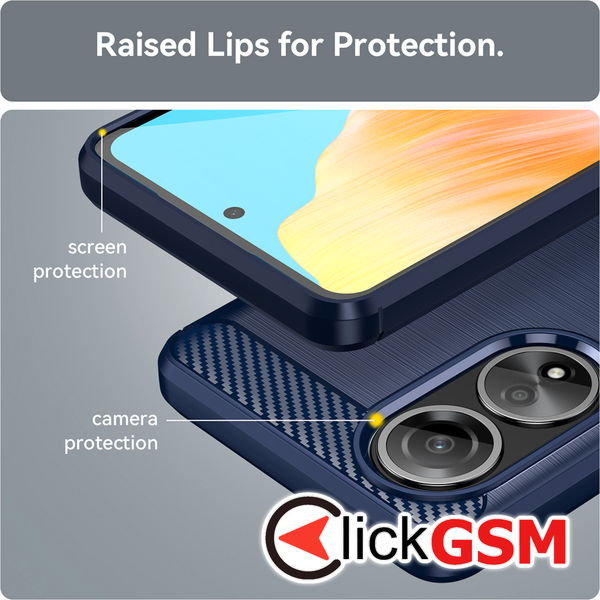 Techsuit - Carbon Silicone - Oppo A58 4G - Blue