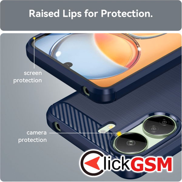 Techsuit - Carbon Silicone - Xiaomi Redmi 13C 4G / 13C 5G / C65 - Blue