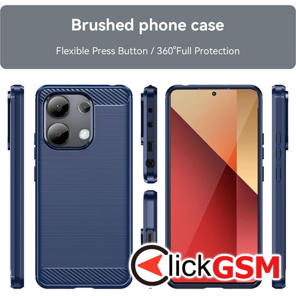 Techsuit - Carbon Silicone - Xiaomi Redmi Note 13 4G - Blue