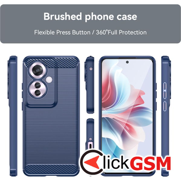 Techsuit - Carbon Silicone - Oppo Reno11 F - Blue