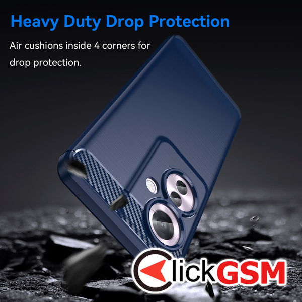 Techsuit - Carbon Silicone - Oppo Reno11 F - Blue