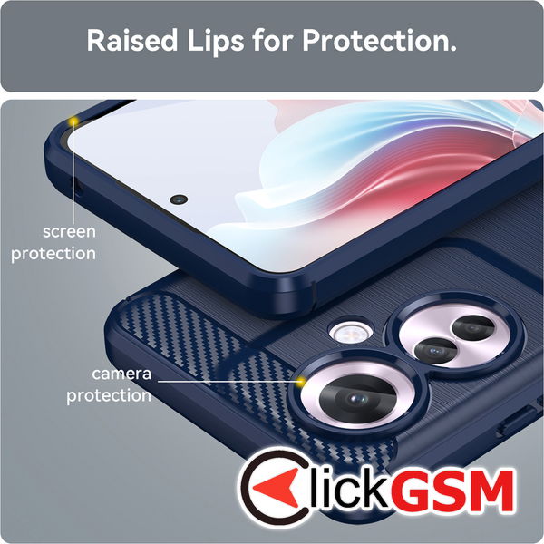 Techsuit - Carbon Silicone - Oppo Reno11 F - Blue