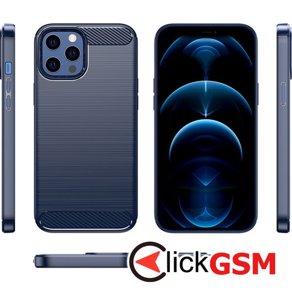 Techsuit - Carbon Silicone - iPhone 12 Pro Max - Blue