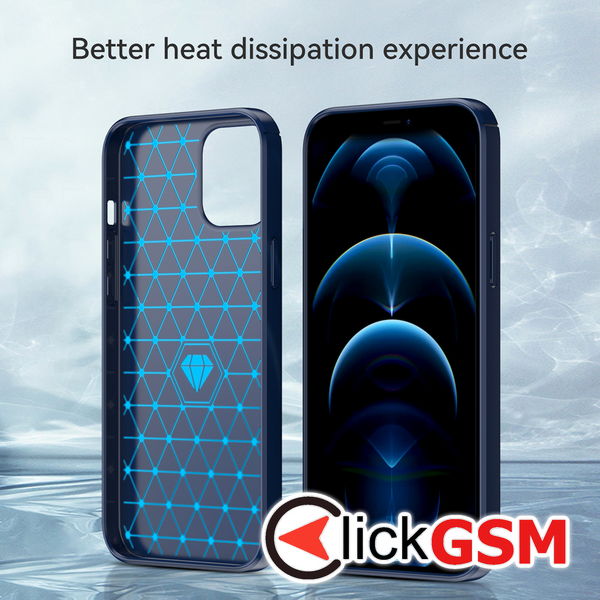 Techsuit - Carbon Silicone - iPhone 12 Pro Max - Blue