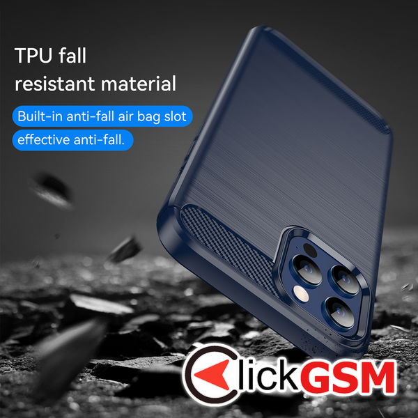 Techsuit - Carbon Silicone - iPhone 12 Pro Max - Blue