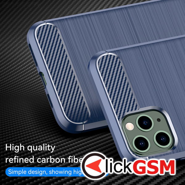 Techsuit - Carbon Silicone - iPhone 11 Pro Max - Blue